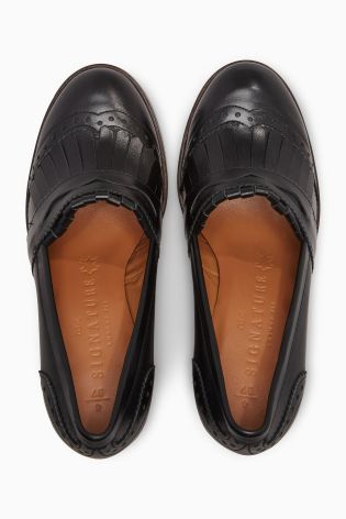 Signature Leather High Loafers